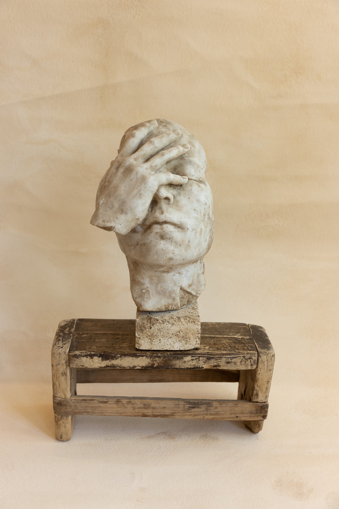1930-1940s Mussolini Era 'See No Evil' Sculpture