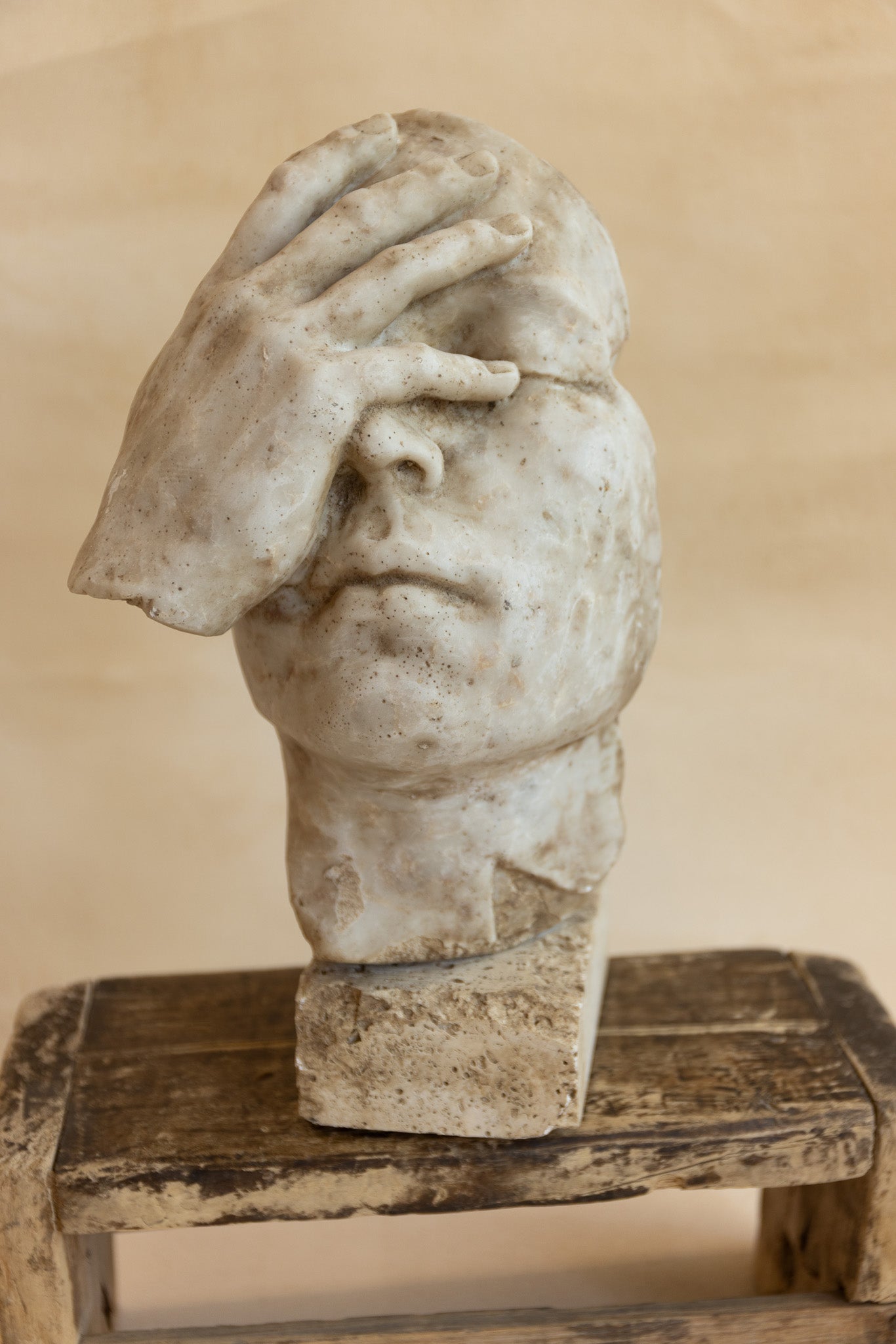 1930-1940s Mussolini Era 'See No Evil' Sculpture