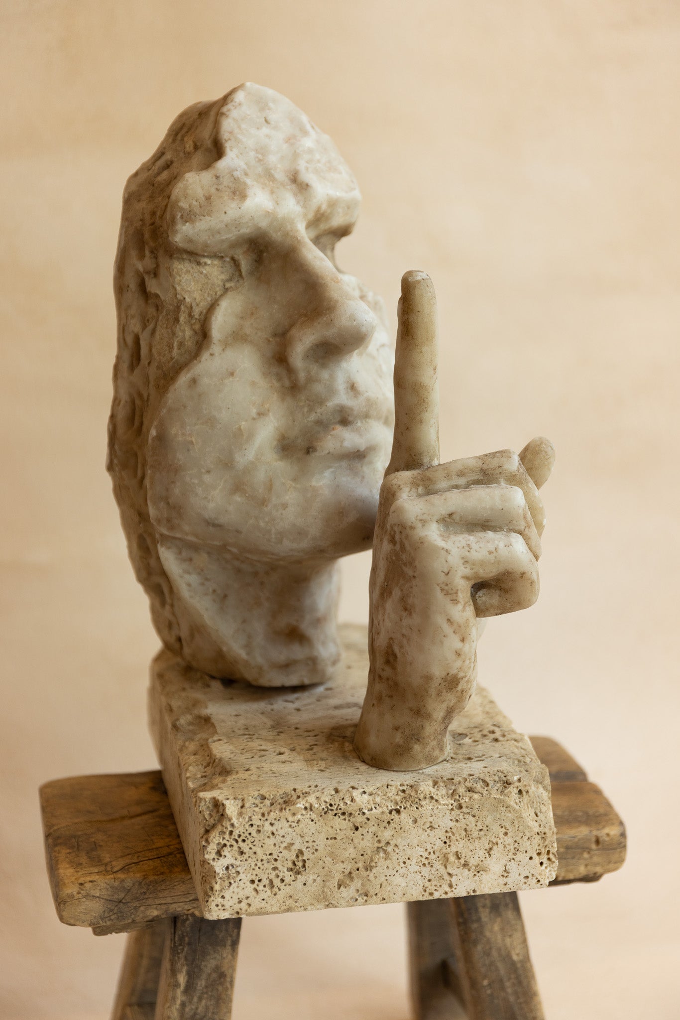 1930s-1940s Mussolini Era 'Speak No Evil' Sculpture