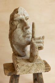1930s-1940s Mussolini Era 'Speak No Evil' Sculpture