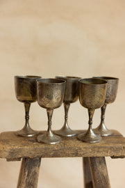 19th c. Pewter Goblet Set