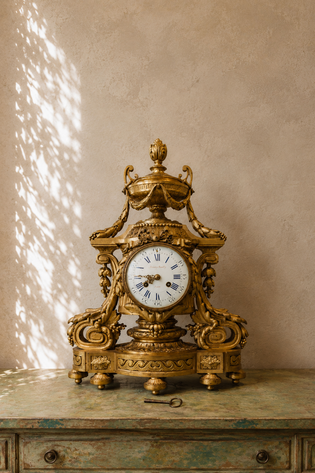 Mid 19th c. Bronze Second Empire Mantel Clock