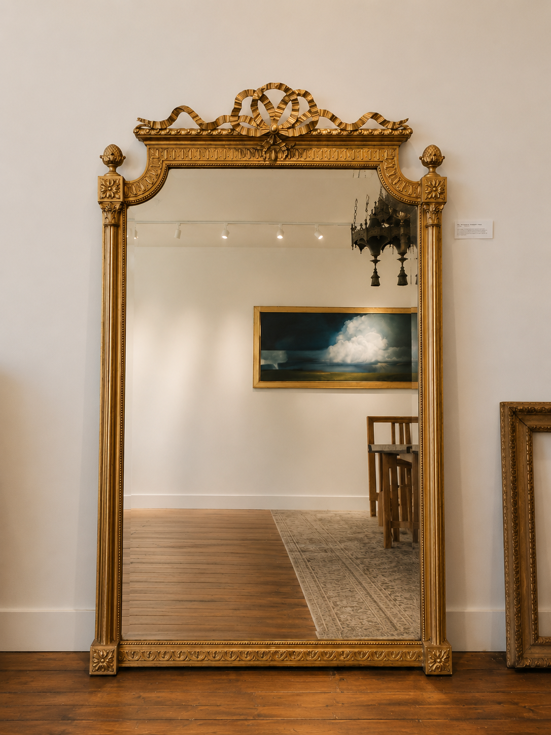 19th c. Large French Louis XVI Ribbon Mirror
